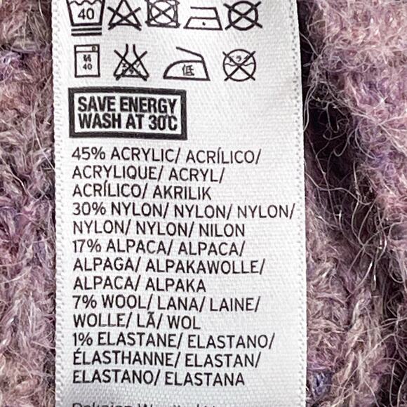 Topshop Womens Wool Alpaca Blend Mock Neck Sweater - Purple, Size 4 - Picture 6 of 7